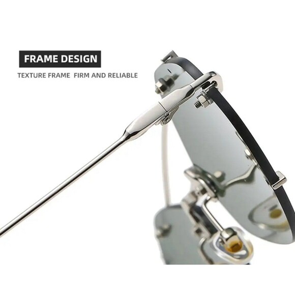 Rimless Diamond Sunglasses Square Women Men Retro Sun Glasses Brand Designer Eye - Picture 10 of 12